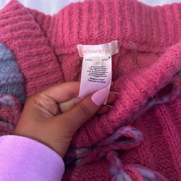 Love Shack Fancy Knit Pink Love Sweatpants- Size Medium - Picture 3 of 4